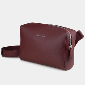 Сумка поясная Slash из кожи теленка, бордового цвета