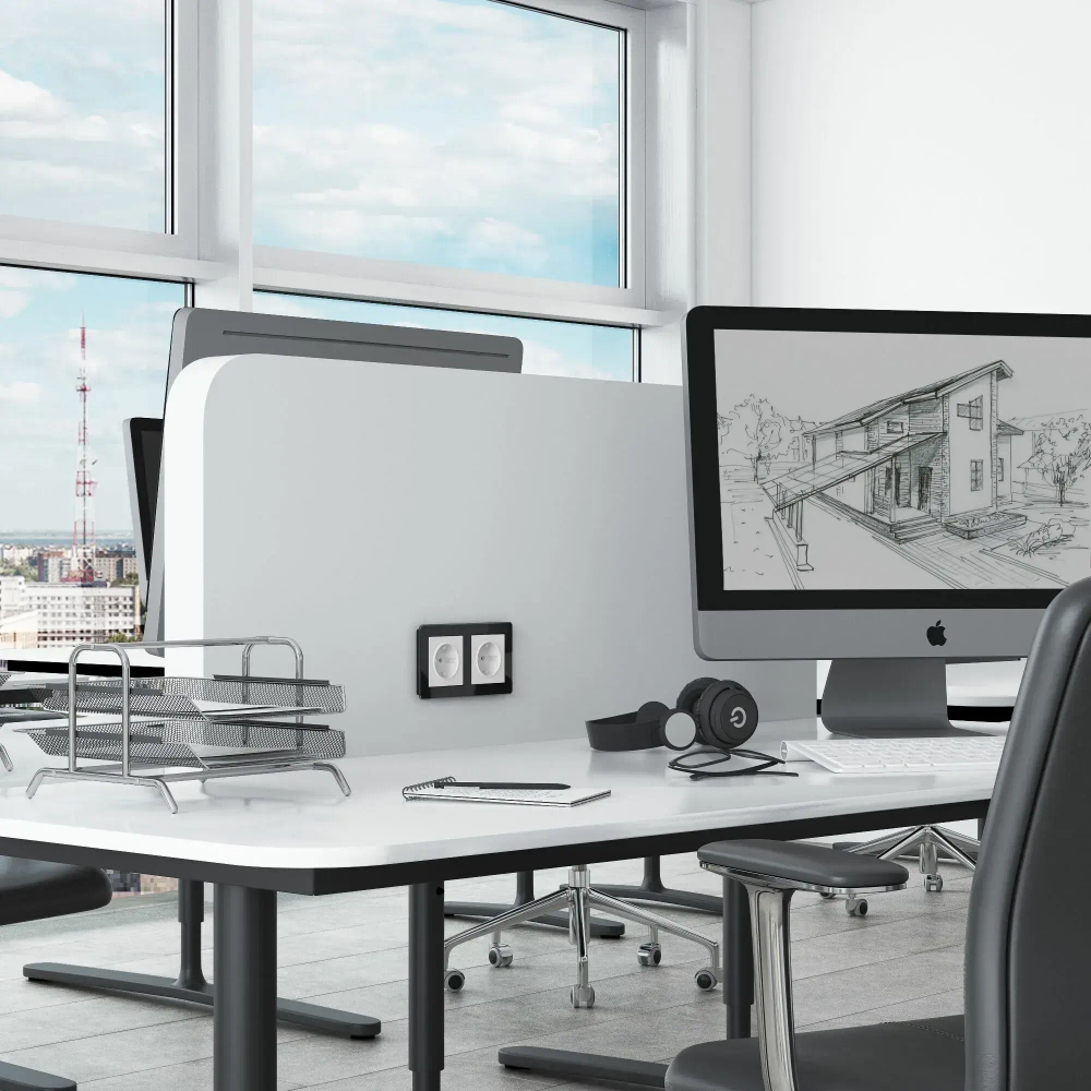 Розетка с заземлением (белый матовый) W1171061