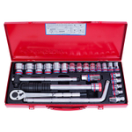 Набор торцевых головок с принадлежностями 1/2&quot;, двенадцатигранные, 5/16&quot;-1&1/4&quot;, 24 предмета KING TONY 4033SR