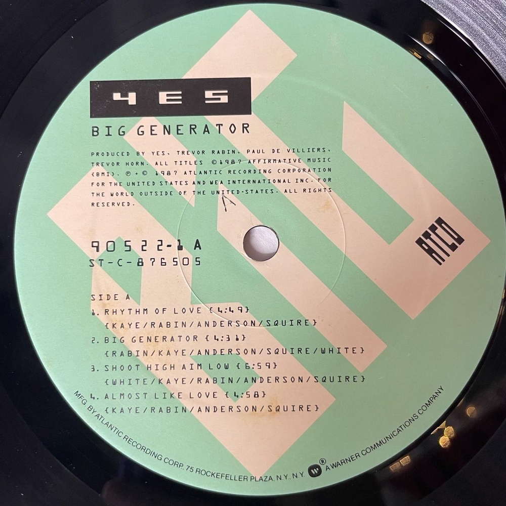 Винтажная виниловая пластинка LP Yes Big Generator (USA 1987) Shoot High Aim Low