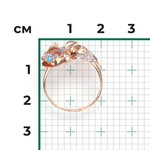Кольцо «Ирис» из красного золота с миксом камней и эмалью