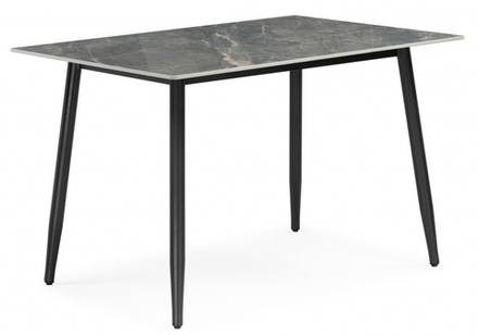 Керамический стол Woodville Rion 120 серый мрамор, черный, ножки черные