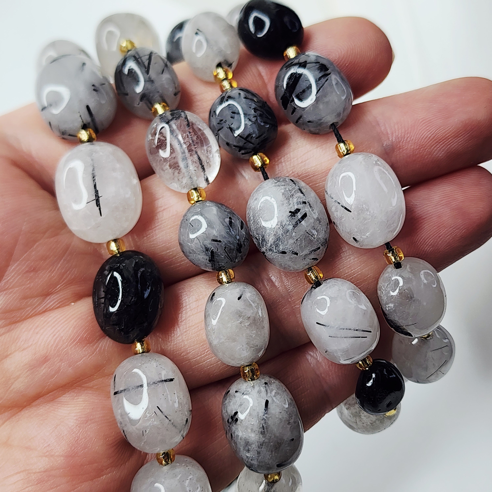 Кварц рутиловый, крупная галтовка, 10-15 мм, камни овалы бочонки, штучно