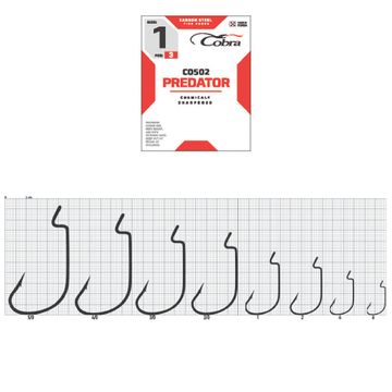 Крючки офсетные Cobra L-WORM 2312NSB №1, 3 шт.