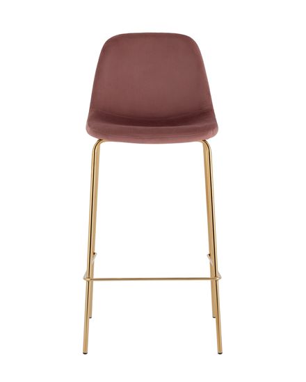 Стул барный Валенсия SN велюр пыльно-розовый золотые ножки 2 шт