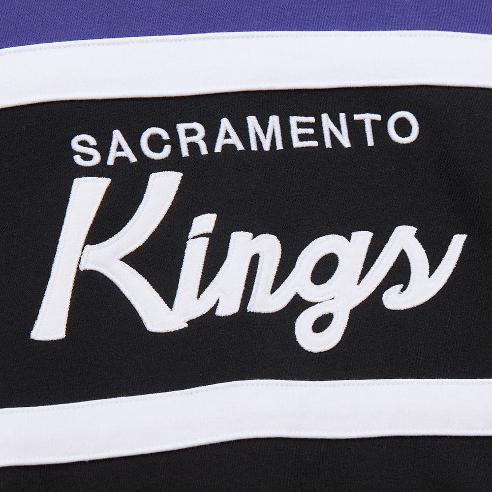 Баскетбольная толстовка Mitchell&Ness NBA Vintage Logo Head Coach Fleece Pullover Sacramento Kings Purple/Black