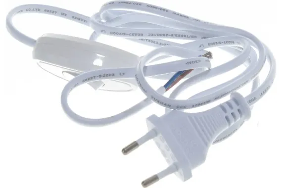 Провод с вилкой для бра Navigator 1300Вт 1,7м ручной белый 17950