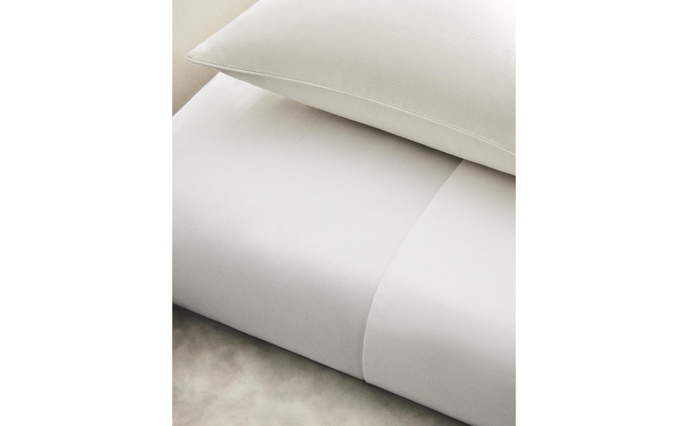 Простыня на резинке Zara Home сатин, хлопок 100%, однотонный, 0056/095