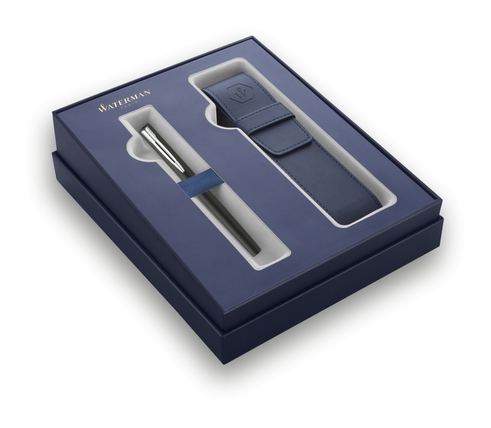 Подарочный набор Перьевая ручка Waterman GRADUATE ALLURE, цвет: черный, перо: F с чехлом