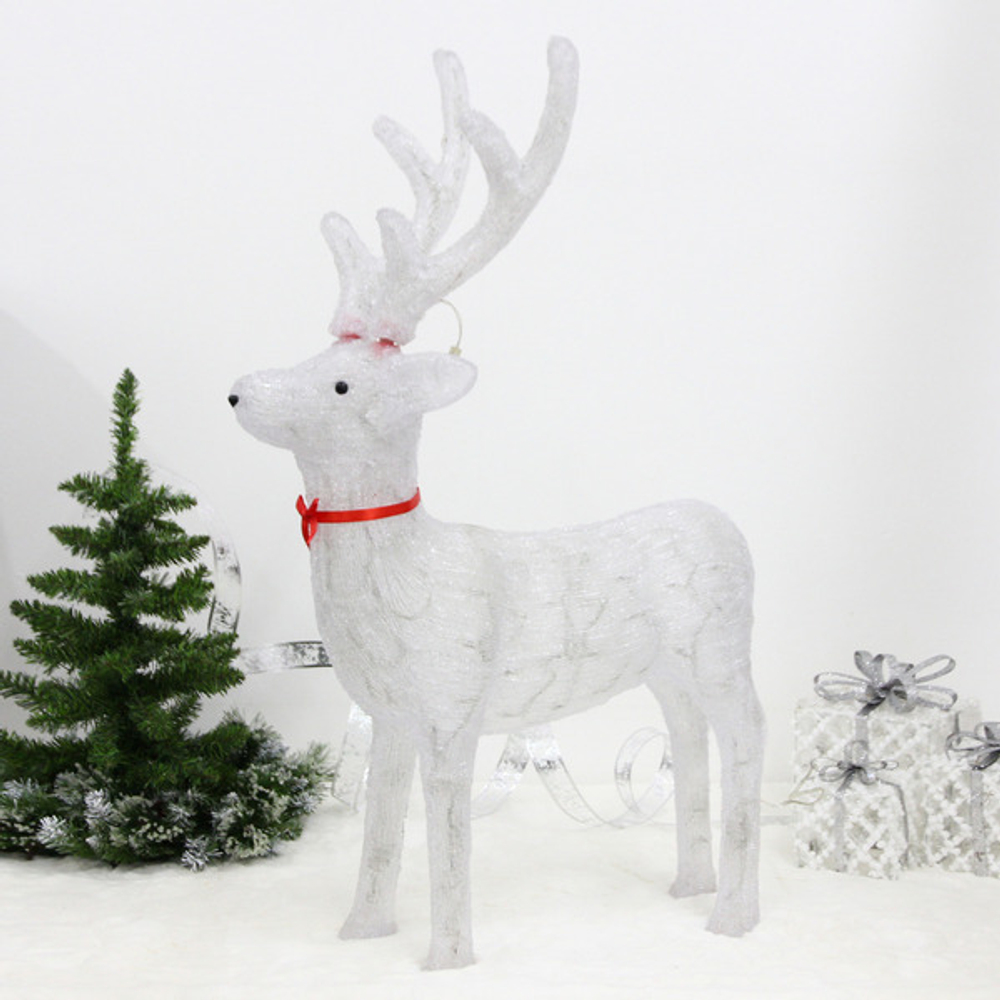 Фигура светодиодная «Северный олень» 67*24*100 см, 150 ламп LED, авторежим, 220V, Белый