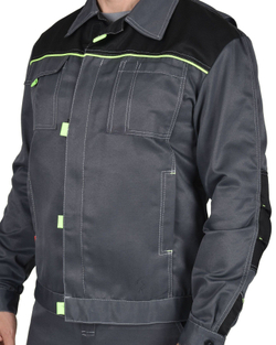 Костюм "Nerss-ФАВОРИТ" куртка, п/к т.серый с черным