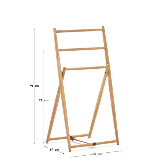 Вешалка для полотенец Kenta из массива тикового дерева 50x95 см