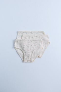 ZARA TIMELESZ - НАБОР ИЗ ТРЕХ ТРУСОВ С ЦВЕТОЧНЫМ ПРИНТОМ, РАЗНОЦВЕТНЫЙ