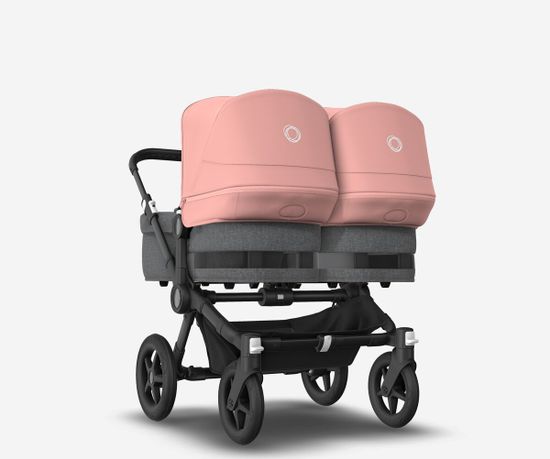 Коляска для двойни 2 в 1 Bugaboo Donkey 5 Twin Morning pink/Grey melange/Black