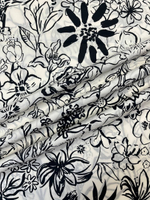 Хлопок Liberty айвори с черным абстрактным цветочным Tana Lawn™ Cotton - Design Nature Art