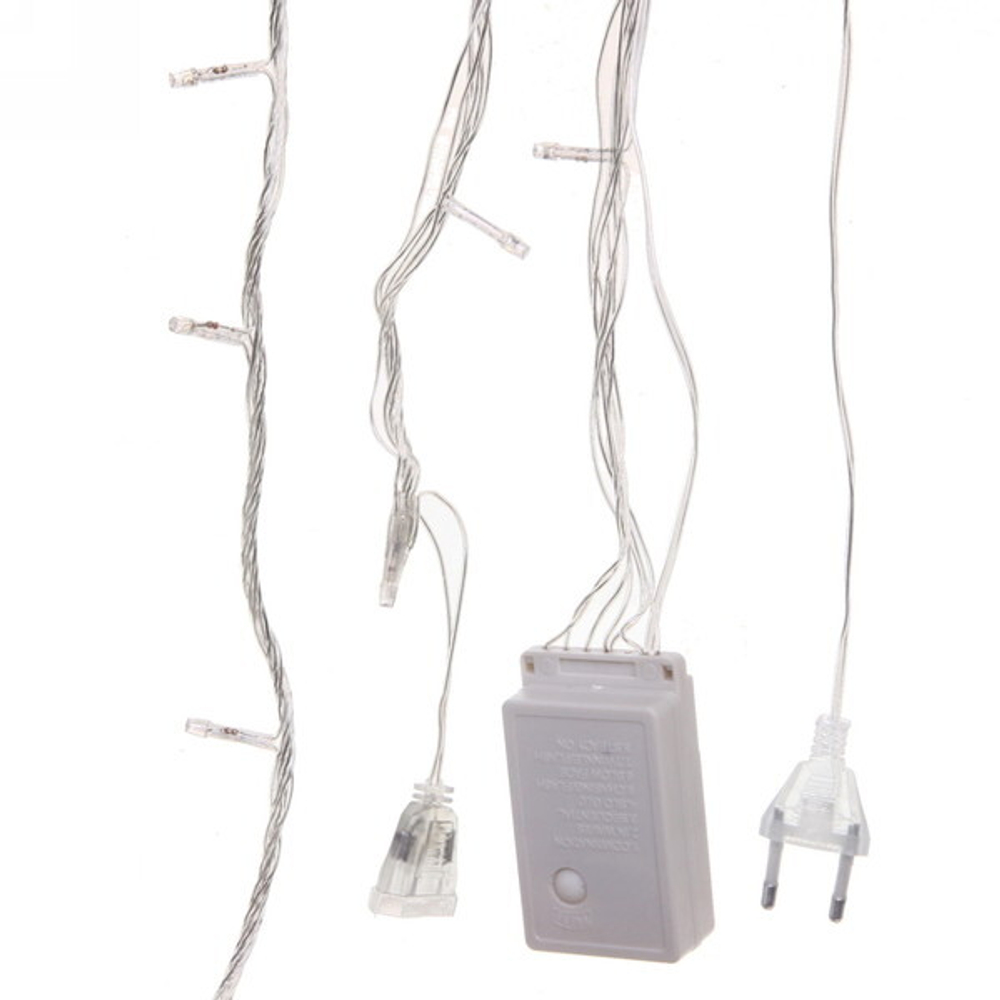 Гирлянда для дома «Водопад» нить 9,5м 100 ламп LED прозрач.пров, 8 реж, IP-20, Мультицвет (возможность соединения)