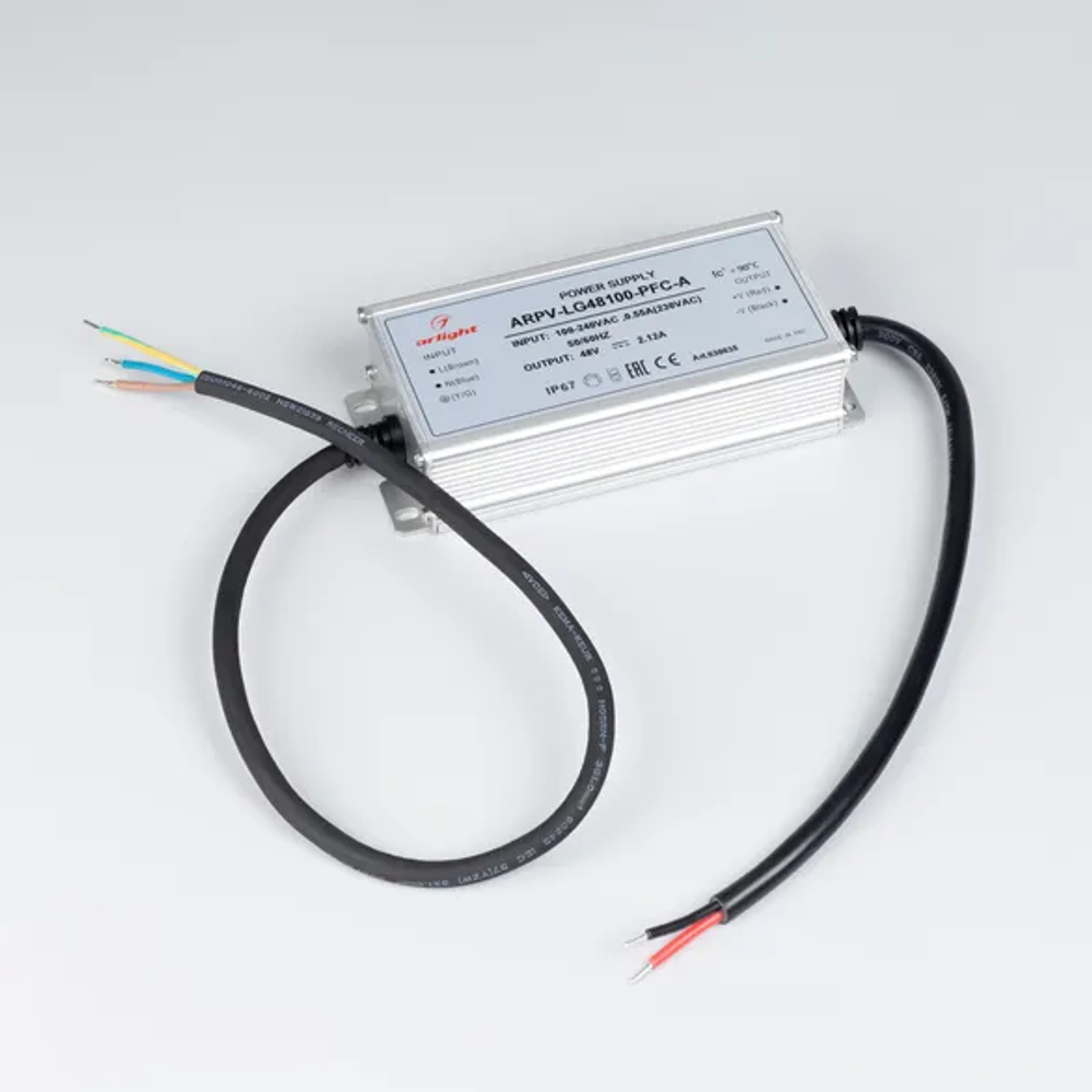 Блок питания ARPV-LG48100-PFC-A (48V, 2.12A, 100W) (Arlight, IP67 Металл, 5 лет) 030035