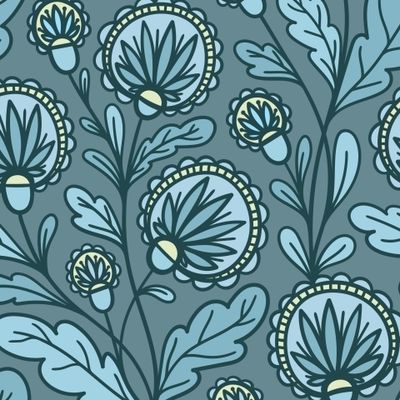 КРУГЛЫЕ ЦВЕТЫ В МЯТНЫХ ТОНАХ