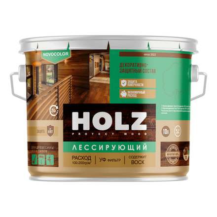 HOLZ  ДЗС лессирующий с воском и УФ-фильтром  Груша 10л (НОВОКОЛОР)