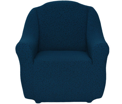 Чехол на кресло без оборки Жаккард, цвет Темно-синий