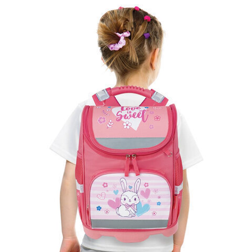 Ранец ЮНЛАНДИЯ WISE для начальной школы, "Bunny", 37х29х15 см, 229945