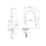 Смеситель для кухни 35к IDDIS K36BNJ0i05 "Kitchen 360" гибкий силиконовый излив, САТИН