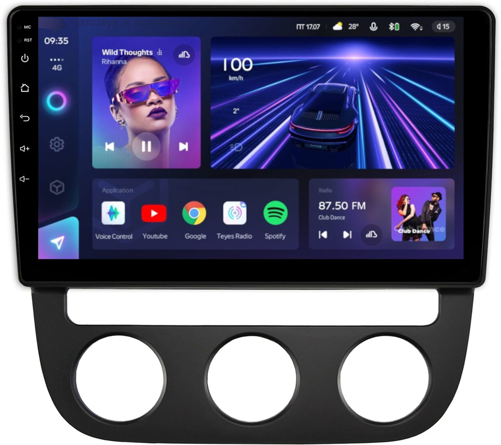 Магнитола Volkswagen Jetta 5 2005-2010 (климат 1) - Teyes CC3L на Android 10, 8-ядер, CarPlay, 4G SIM-слот