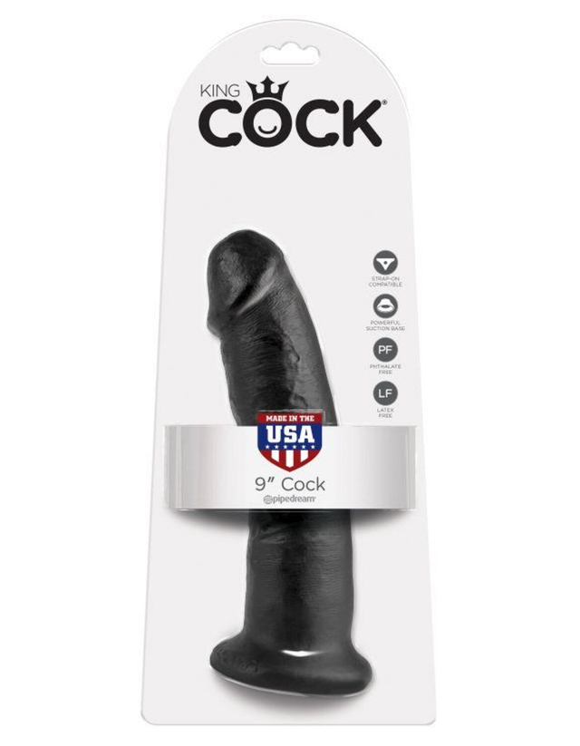 Фаллоимитатор реалистик на присоске черный King Cock 9 Cock Black
