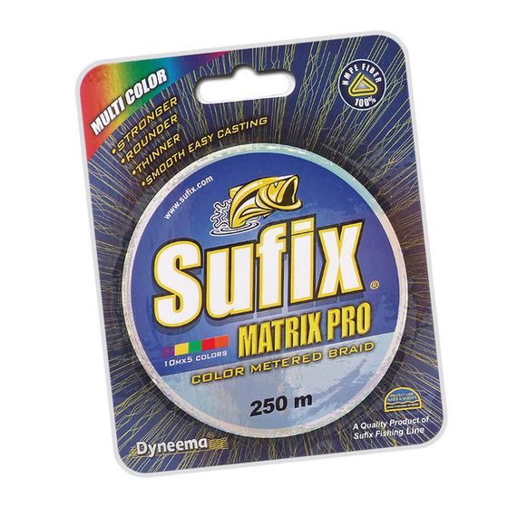 Леска плетеная SUFIX Matrix Pro разноцвет. 250 м 0.35 мм 36 кг