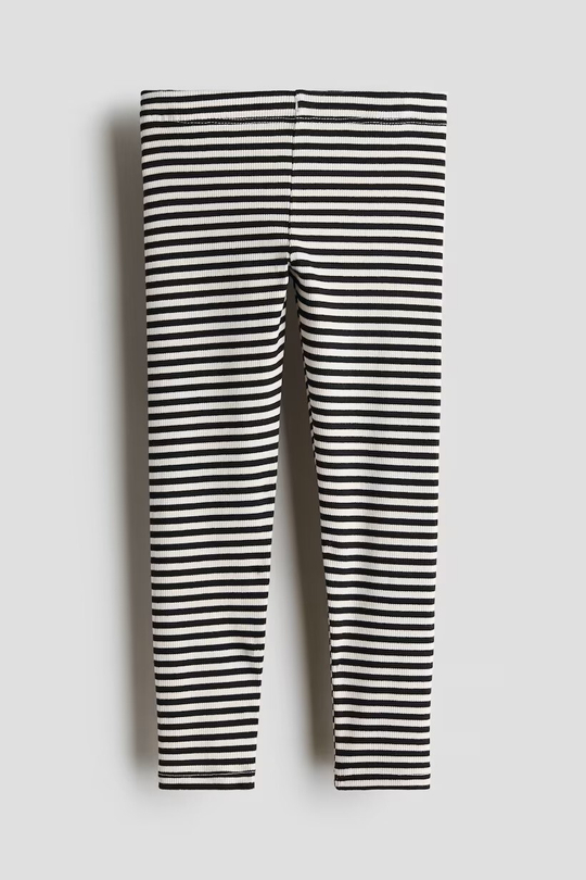 H&M Трикотажные легинсы в рубчик, полоски