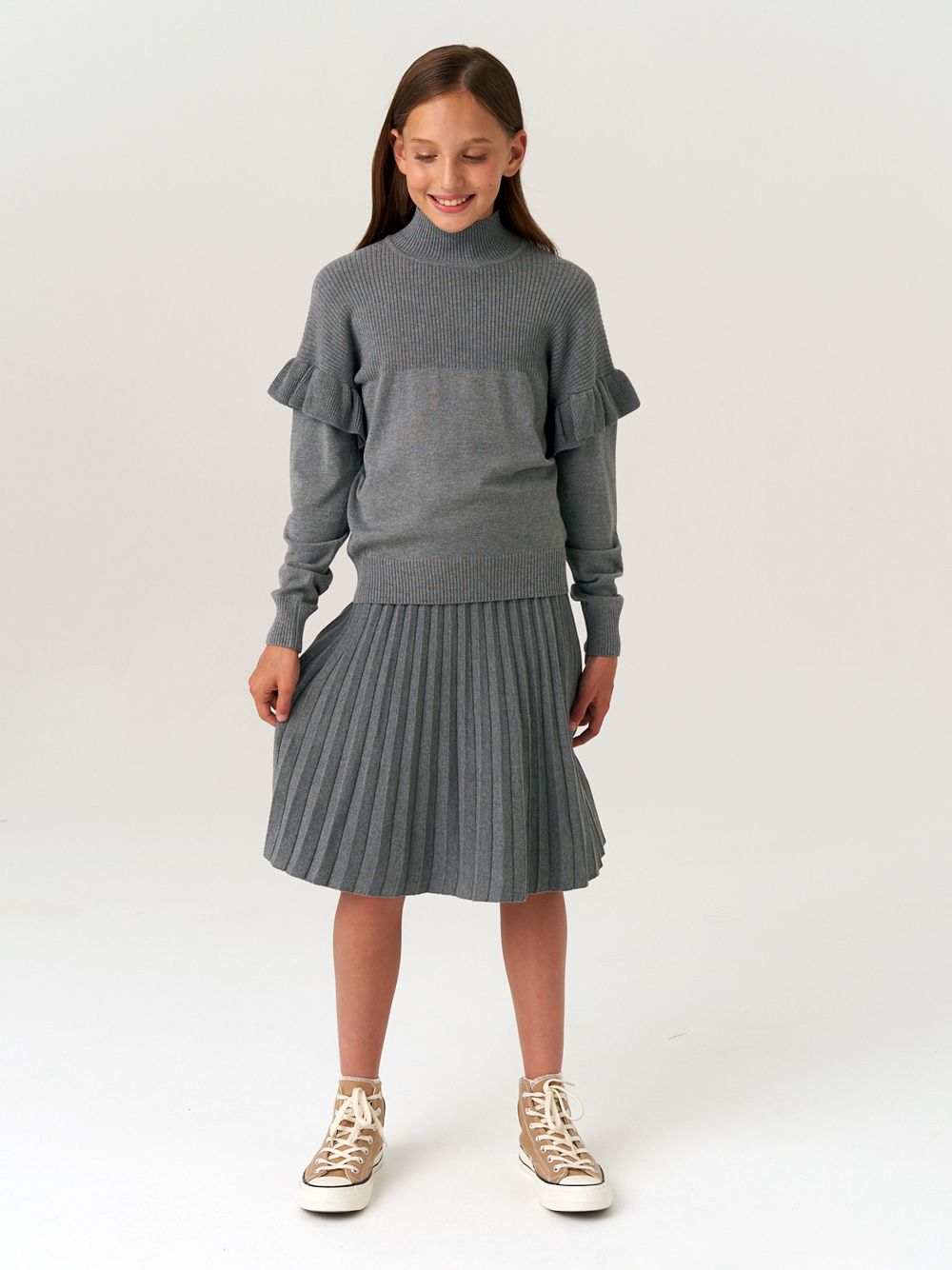 Джемпер для девочки AT244 серый