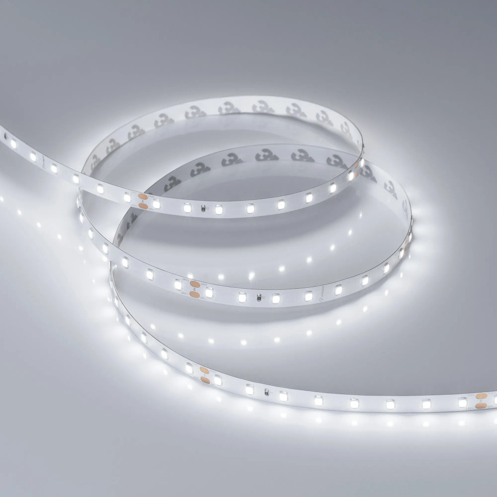 Светодиодная лента RT-A80-8mm 24V White6000 (6 W/m, IP20, 2835, 5m) (Arlight, высок.эфф.150 лм/Вт) 024509(2)