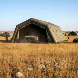 Мобильное укрытие для военной техники от компании БатутМастер