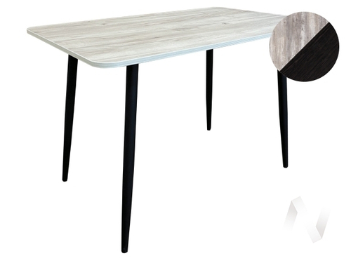 Стол Лайт прямоугольный (опоры черный/пластик бетон; кромка венге)