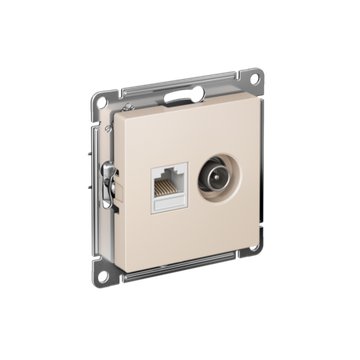 Розетка компьютерная + телевизионная 2-м СП AtlasDesign RJ45 кат.5E + TV механизм беж. SE ATN000289