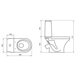 Унитаз-компакт Sanita Аттика Люкс с сидением стандарт схема
