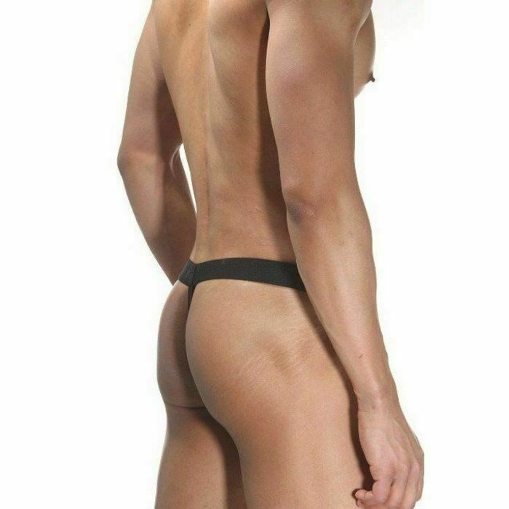 Мужские красно-черные трусы-стринги из сетчатого полотна (Размер: L-XL) (Цвет: красный с черным)