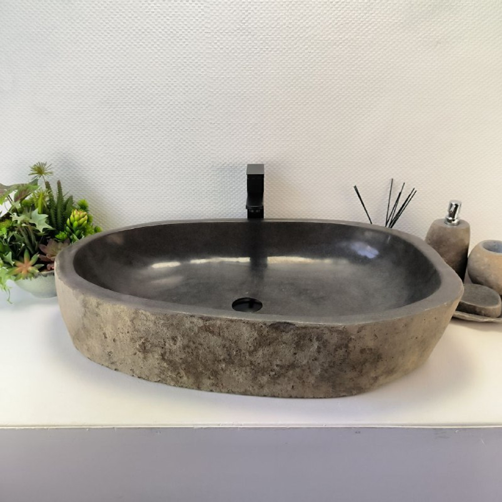 Раковина из речного камня RS-63535 (79*50*16) 0125