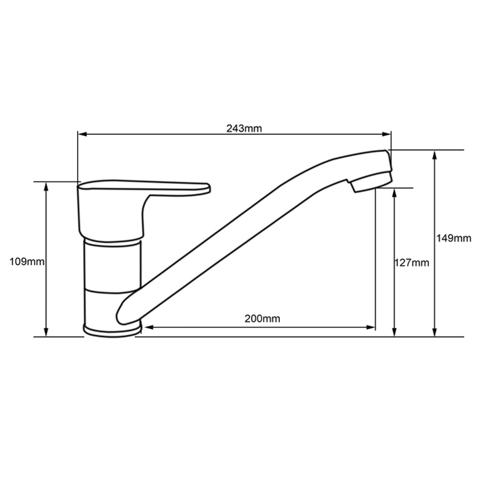 Смеситель для кухни MELODIA Rock картридж 35мм, поворотный аэратор MDV35210