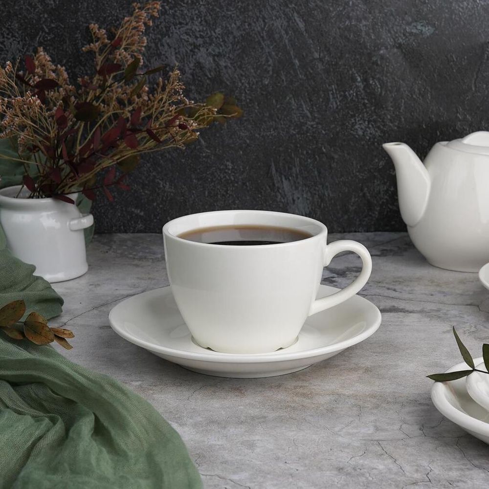 Чайная пара 255 мл белая d 9 см h7 см фарфор P.L. Proff Cuisine [4]