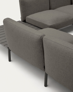 Sorells Уличный модульный 4-местный угловой диван серый со столиком