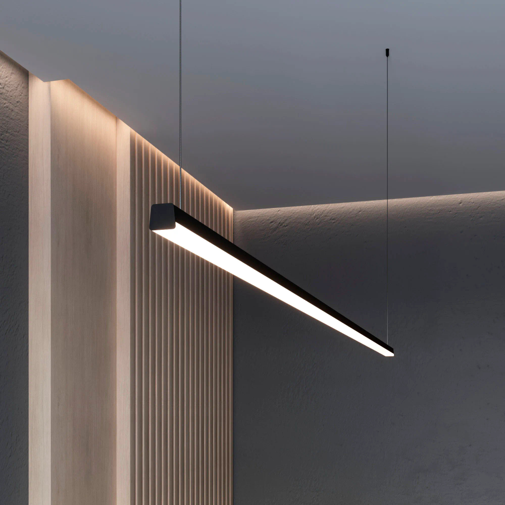 Профиль с экраном LINE-D-3030-2000 SQUARE OLIVE GREY+OPAL  (Arlight, Алюминий) 055097