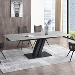 Стол DT9115CL (160-240) серая керамика/черный