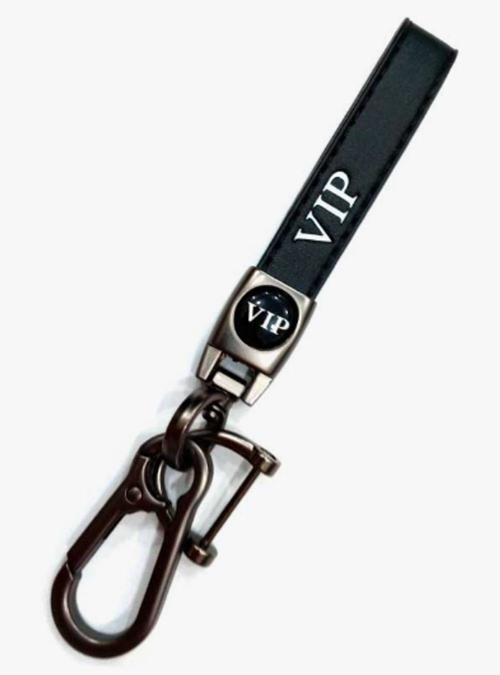 Брелок для ключей Кожа  VIP  (Плоский) с карабином X101