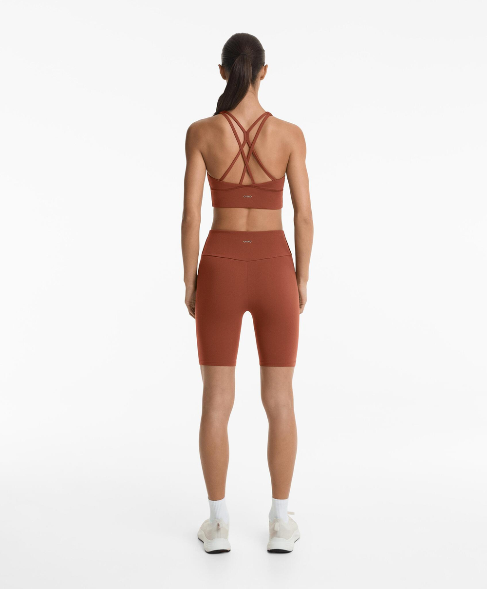 OYSHO Легинсы-велосипедки Comfortlux с высокой посадкой длиной 20 см, терракотовый