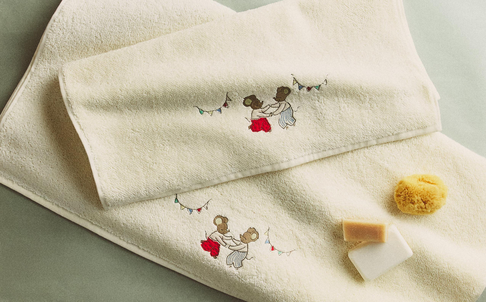 Zara Home Полотенце для лица и рук из хлопка, бежевый · 4698/013