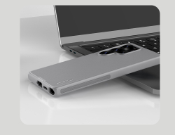 Усиленный противоударный чехол серого цвета (Titanium Gray) от Nillkin для Samsung Galaxy S25 Ultra, серия Super Frosted Shield Pro