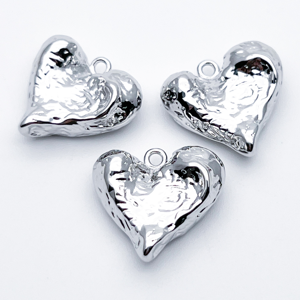 Подвеска Сердце, цвет серебро, размер 17*18 мм, цена за 1 шт