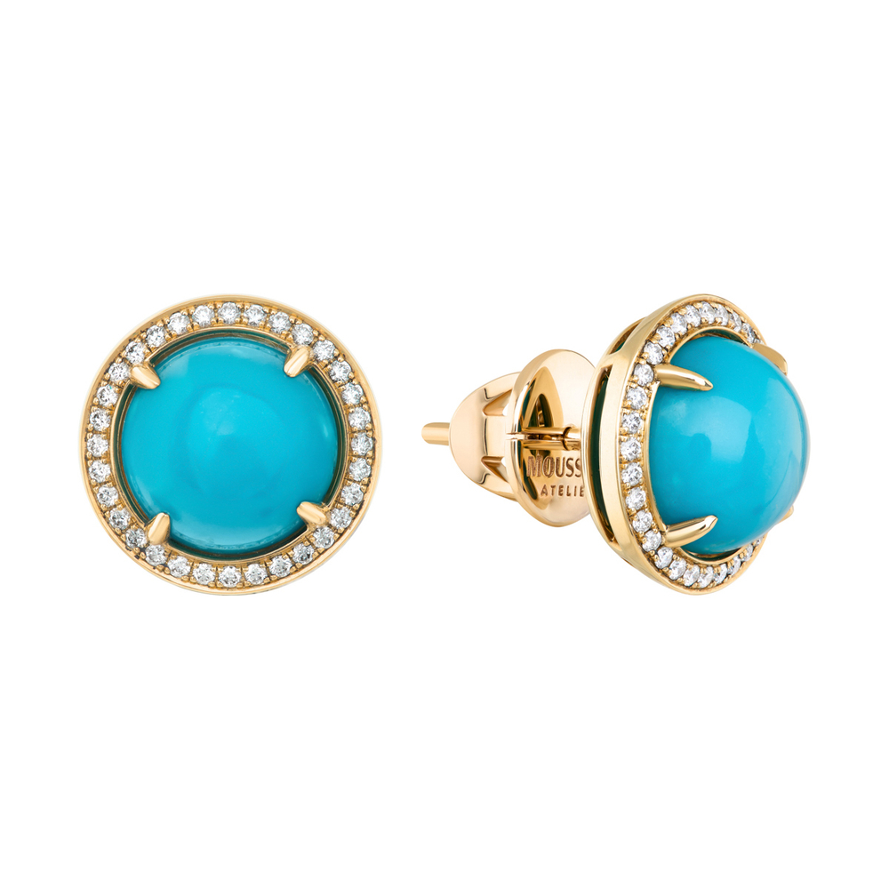 Серьги c Бирюзой и Бриллиантами, E0015-8/1