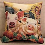 Декоративный гобеленовый чехол для интерьерной подушки На хуторе 38*38